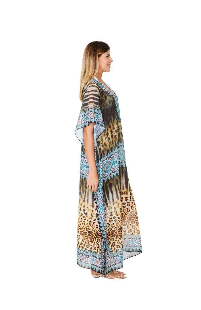 243 Cheetah Print Long kaftan