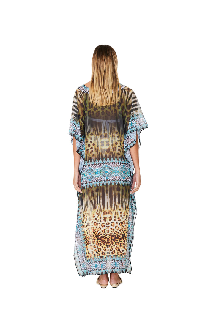 243 Cheetah Print Long kaftan