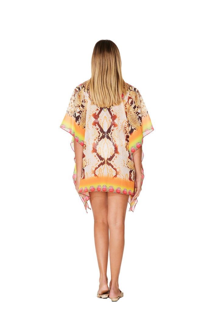 323 Snake Multicolor Print Short kaftan