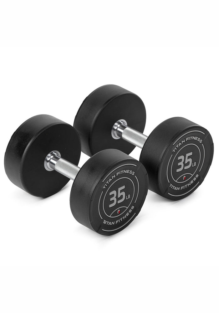 35 LB Pair Round Urethane Dumbbells