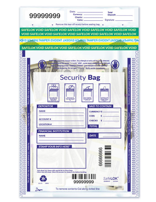 53853 Single Pocket Deposit Bag Clear 10 x 15" - QTY 100 BAGS
