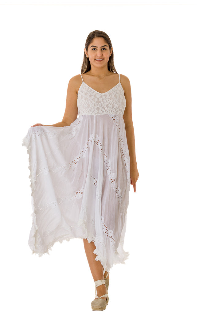 #6 white cotton Dress - New Arrival