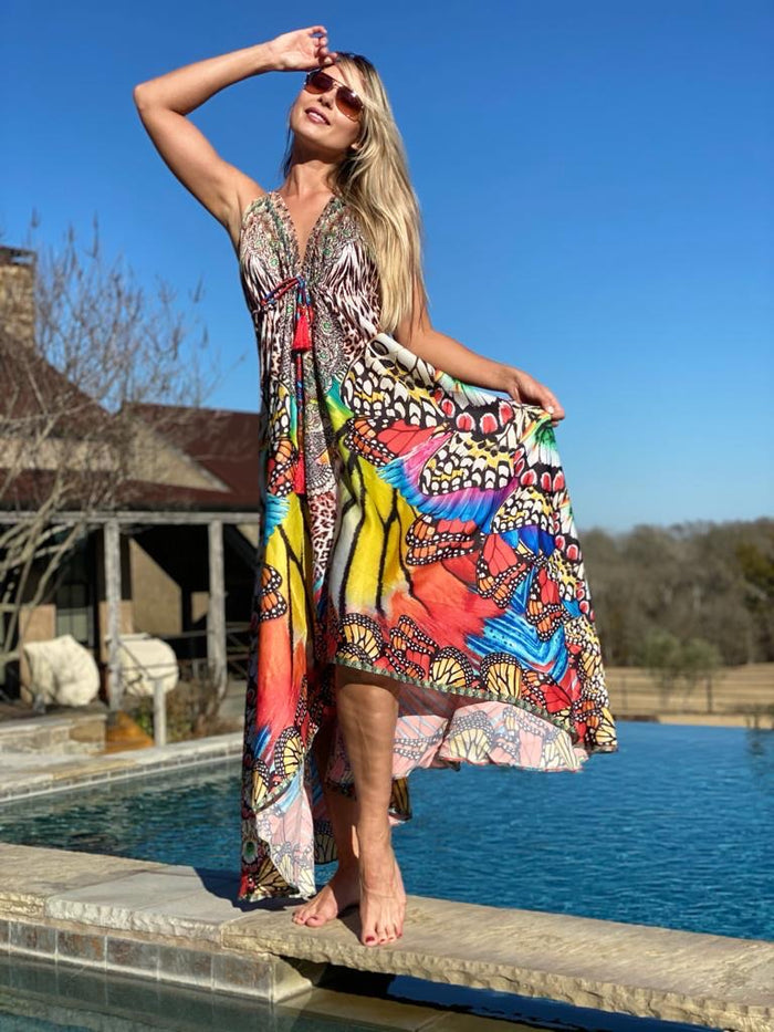 661 Multicolor animal print hawaii dress