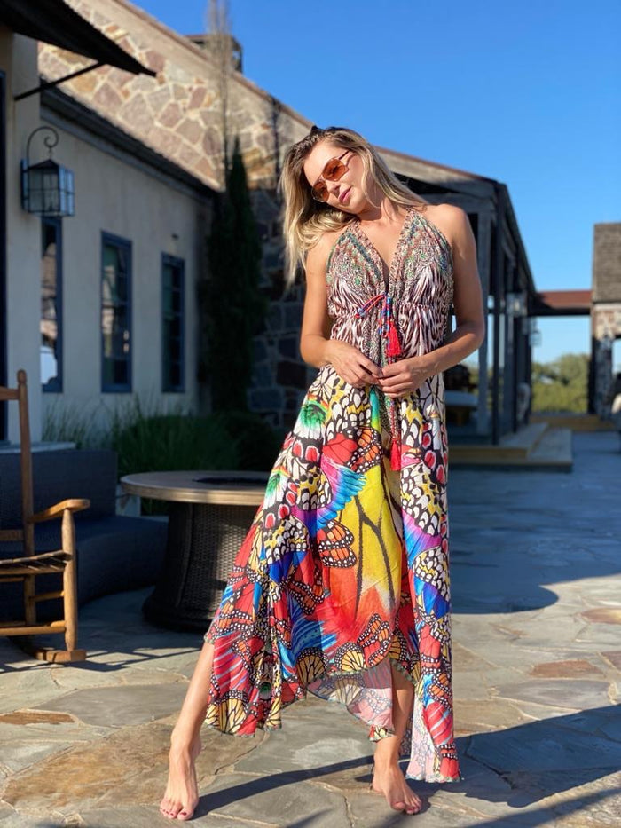 661 Multicolor animal print hawaii dress
