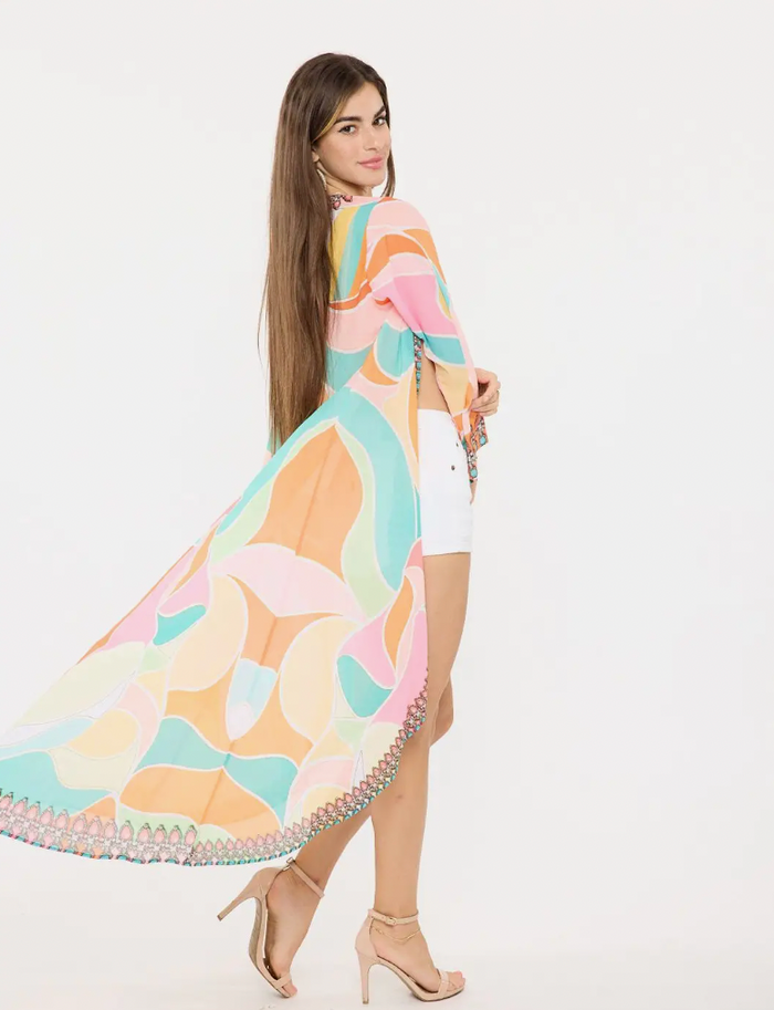 700 D Pink Waves Duster