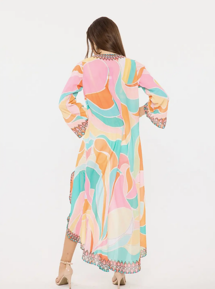 700 D Pink Waves Duster