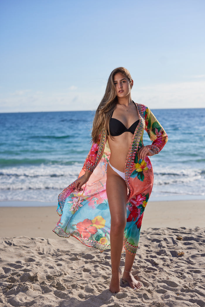 701  Ombre pink and blue duster
