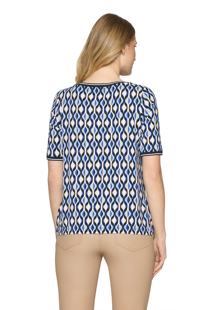 70s Geometric Print Top
