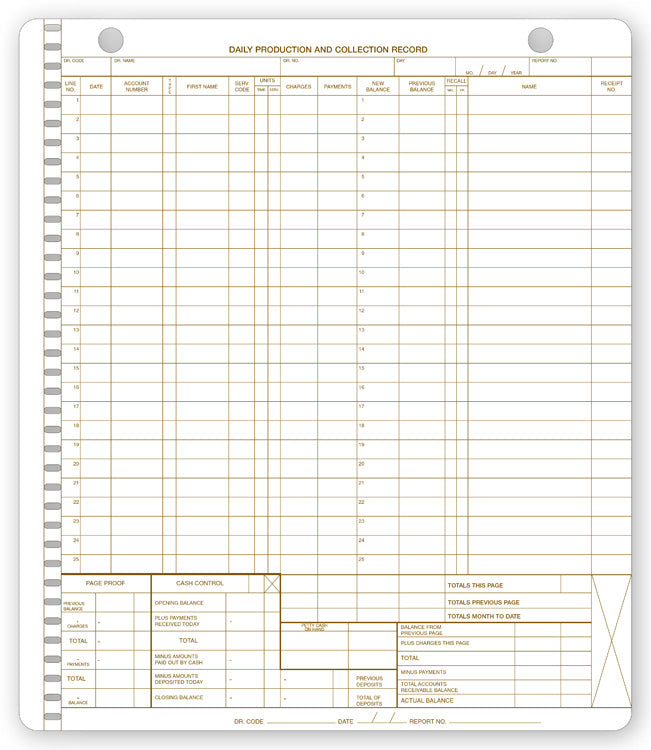 810 Data Board Daysheet 10 x 11" QTY 250