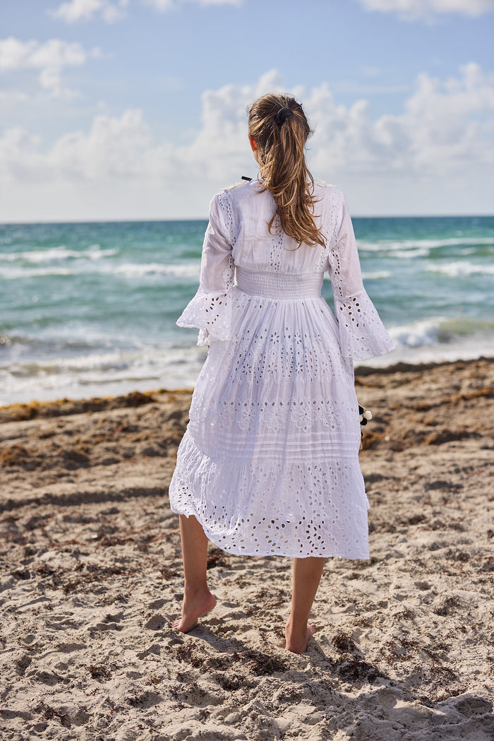 917 - white cotton Dress New Arrival 2023 COLLECTION