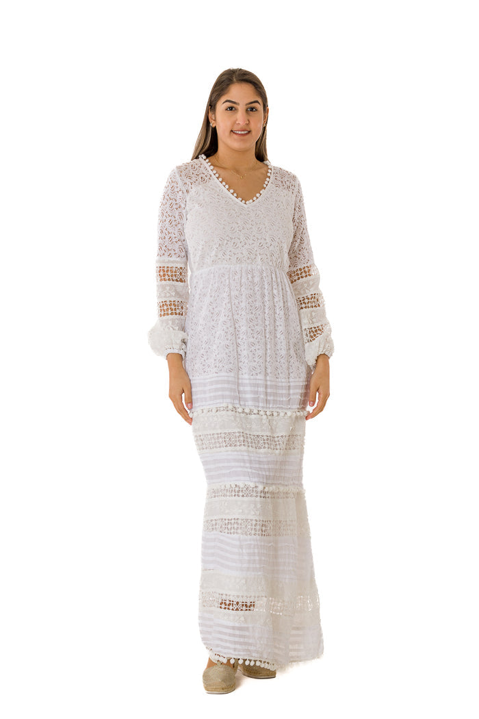 #918 White Cotton Dress - New Arrival