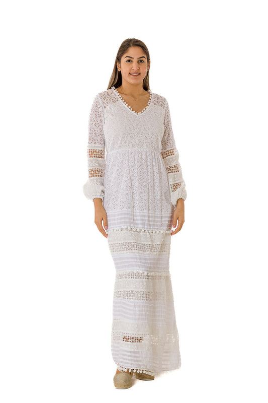 #918 White Cotton Dress - New Arrival