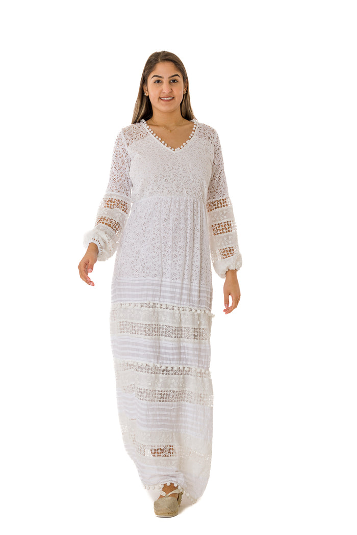 #918 White Cotton Dress - New Arrival
