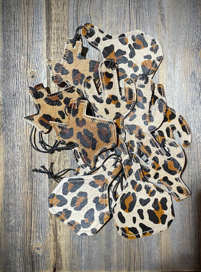Leopard Hide Leather Car Freshner