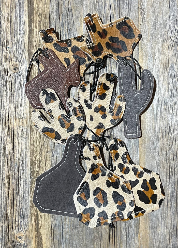 Leopard Hide Leather Car Freshner