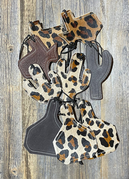 Leopard Hide Leather Car Freshner