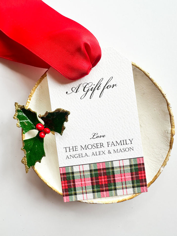 "A Gift For" Tartan Tiny Tag-{hangtag}