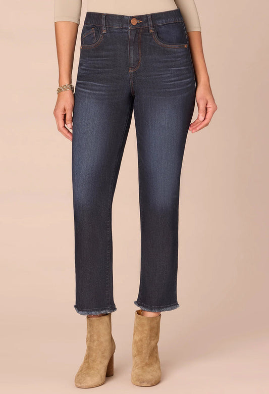 “Ab”solution® High Rise Fray Slim Straight Jeans