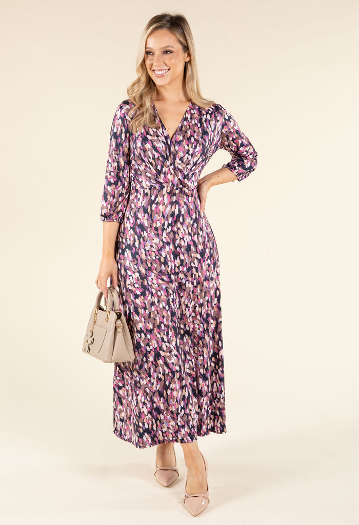 Abstract Paint Design Wrap Dress