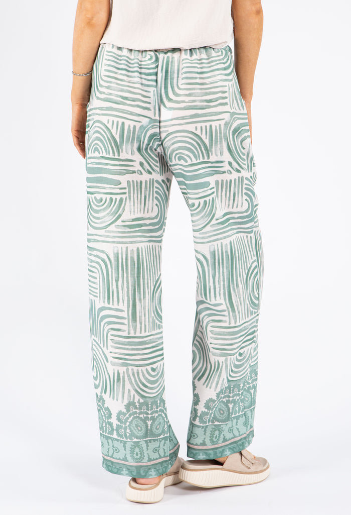 Abstract Print Wide Leg Trousers
