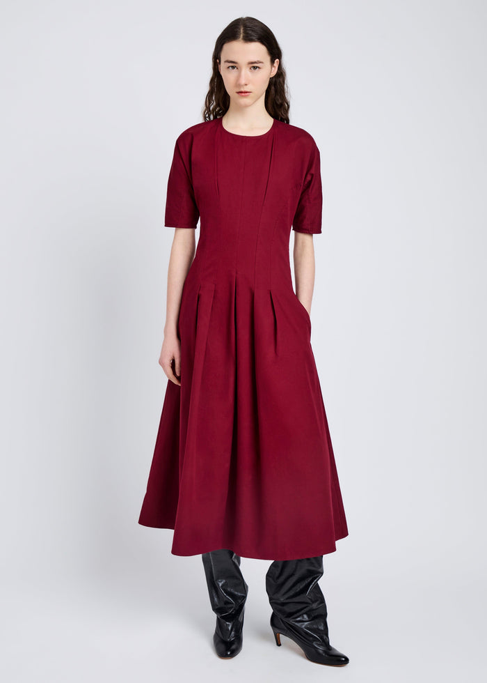 Ainsley Dress in Tech Cotton (Claret)