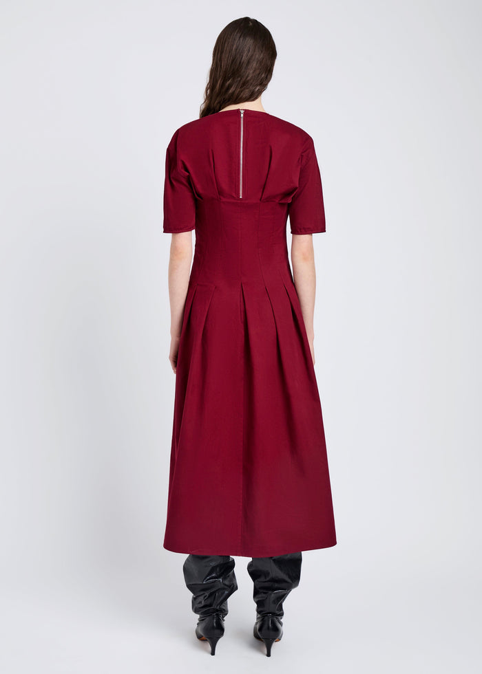 Ainsley Dress in Tech Cotton (Claret)