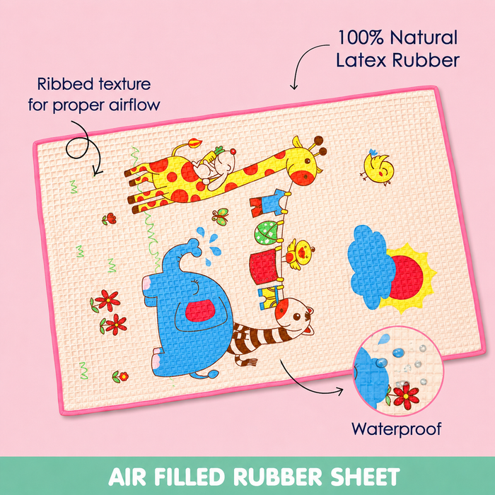 Air filled rubber sheet | Play mat | Animals | 90 cm x 60 cm