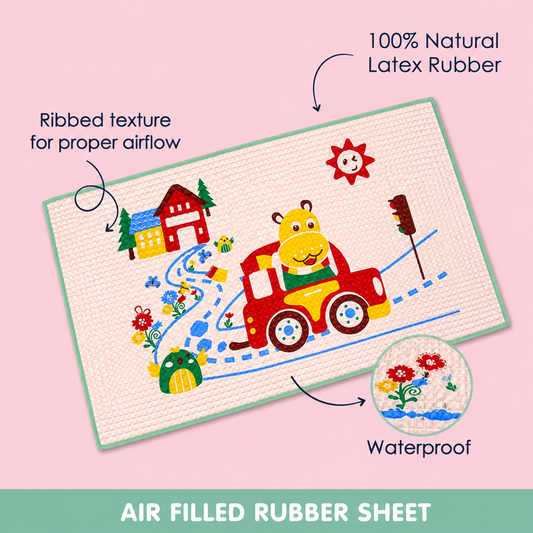 Air filled rubber sheet | Play mat | Car | 90 cm x 60 cm