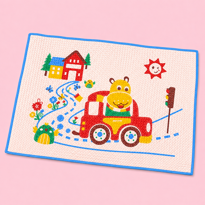 Air filled rubber sheet | Play mat | Car | 90 cm x 60 cm