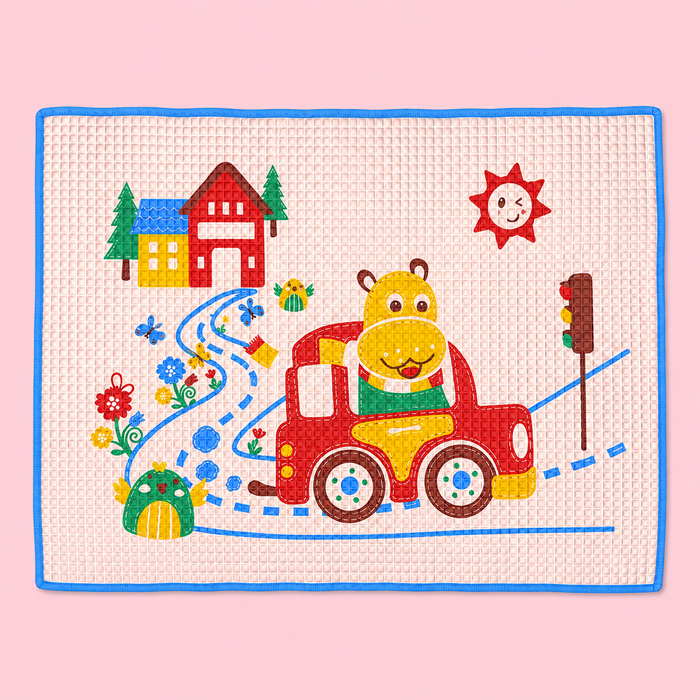 Air filled rubber sheet | Play mat | Car | 90 cm x 60 cm