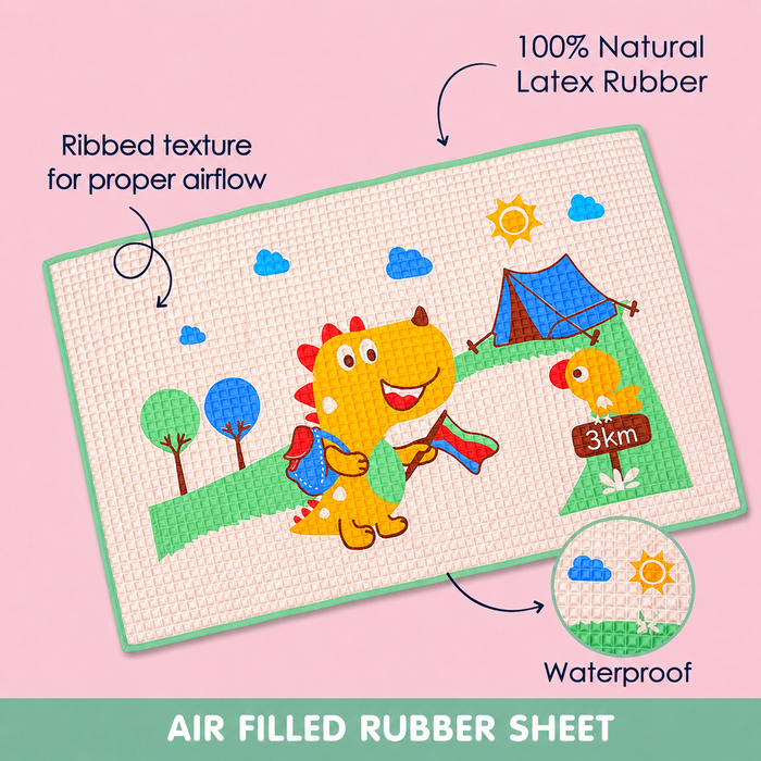 Air filled rubber sheet | Play mat | DINO | 90 cm x 60 cm