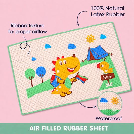 Air filled rubber sheet | Play mat | DINO | 90 cm x 60 cm