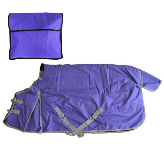 AJ Tack 1200D Waterproof Turnout Horse Blanket with Storage Bag, Purple