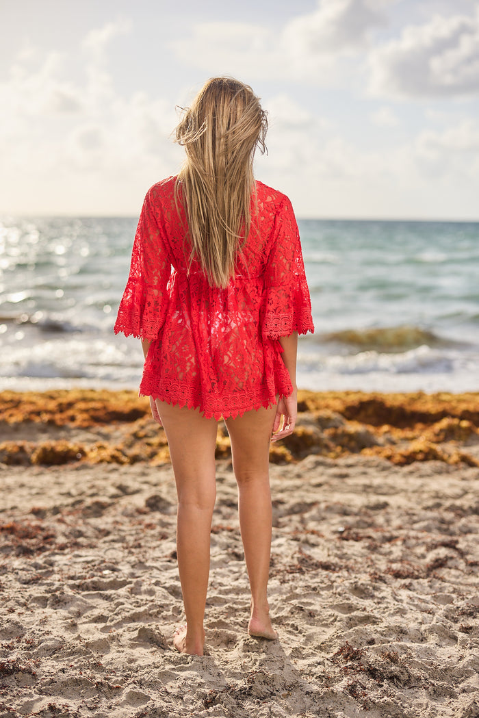 AJ043 Red Lace Dress New Arrival 2023 collection