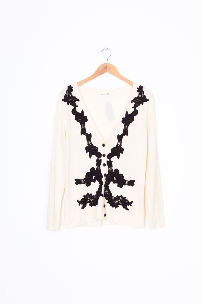 Alanna Hill Womens Cream Cardigan Size 16