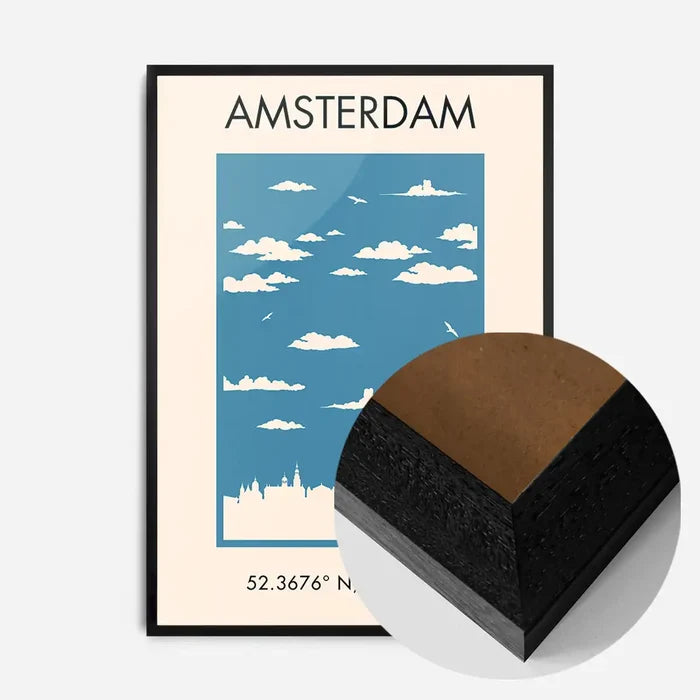 21x30cm | 8¼ x 11¾in / Black Wood Frame