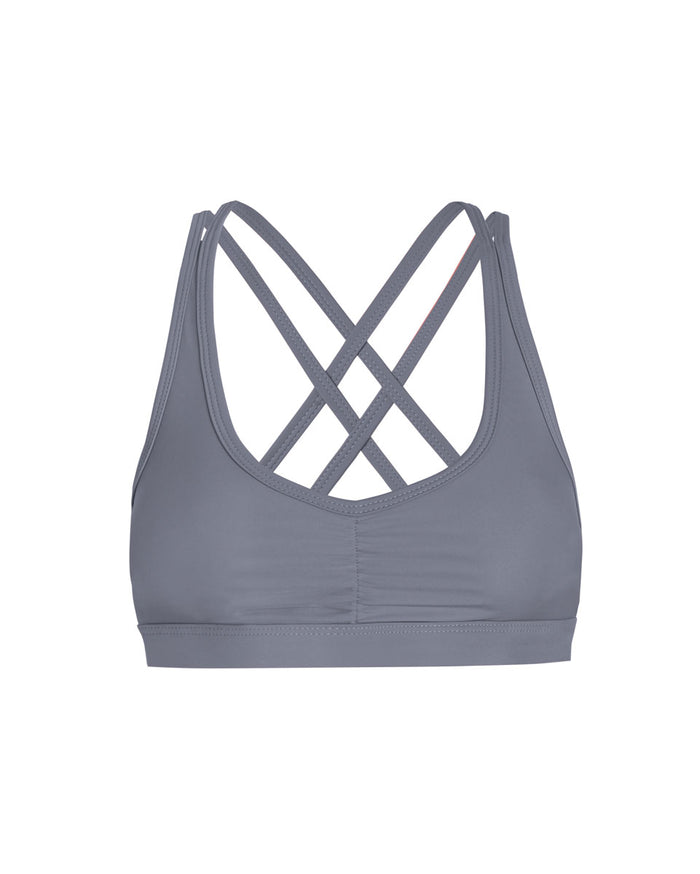 Anaka Cross Back Recycled Sports Bra - Storm AMARIS