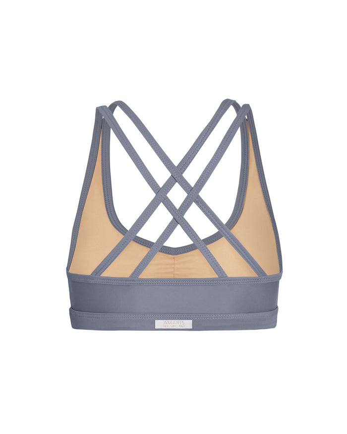 Anaka Cross Back Recycled Sports Bra - Storm AMARIS
