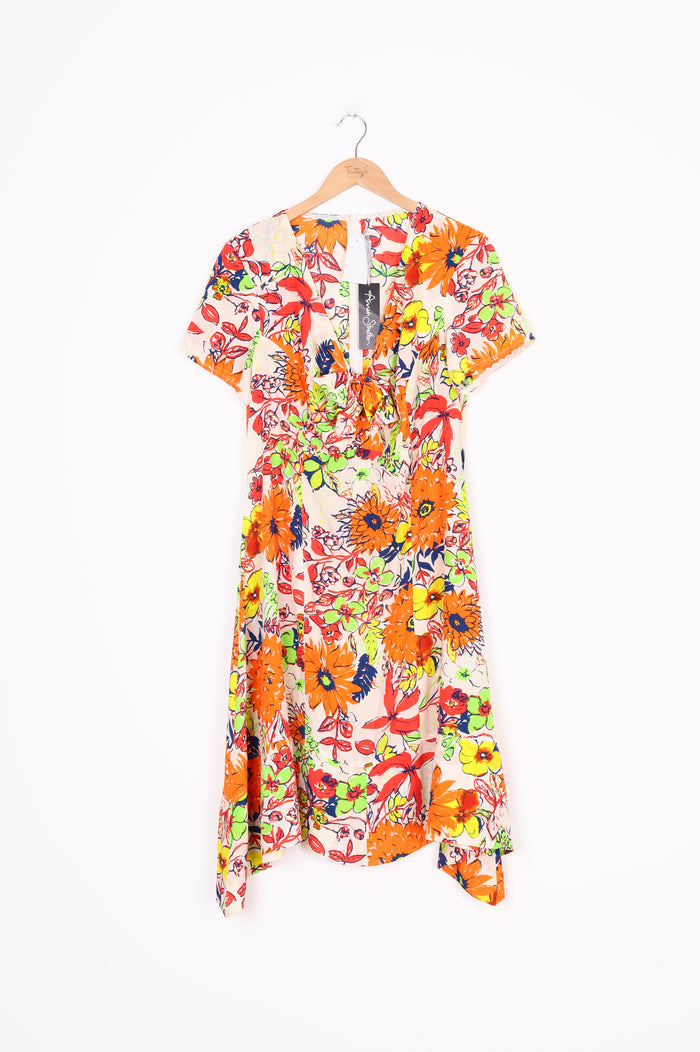 Annah Stretton Womens Cream Dress Size XL