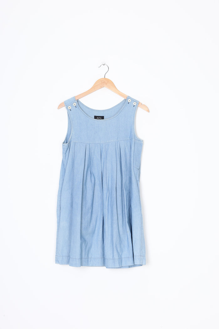 A.P.C. Rue Madame Paris Womens Blue Dress Size M
