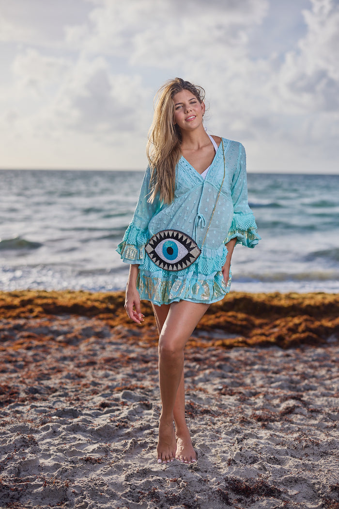 Aqua CH-12 cotton mini dress