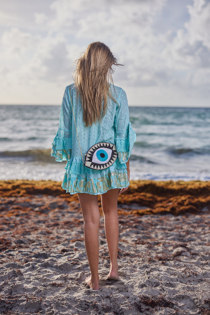 Aqua CH-12 cotton mini dress