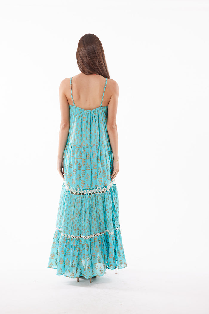 Aqua lurex dress