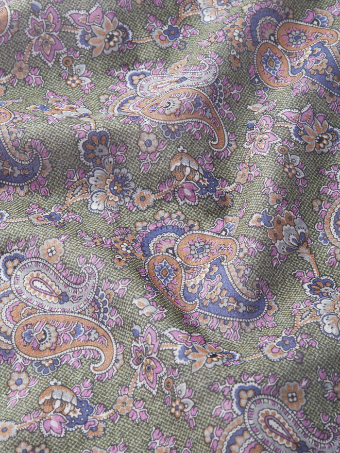 Aubin Green Print Ashmont Pocket Square | Pocket Square