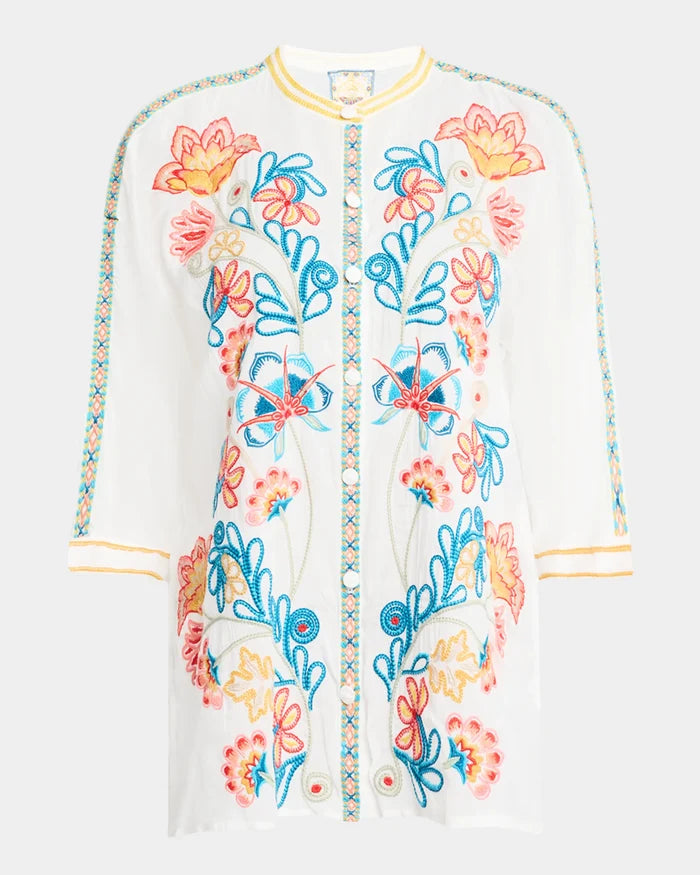 Audrey Floral-Embroidered- Patricia Shirt