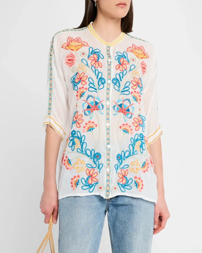 Audrey Floral-Embroidered- Patricia Shirt