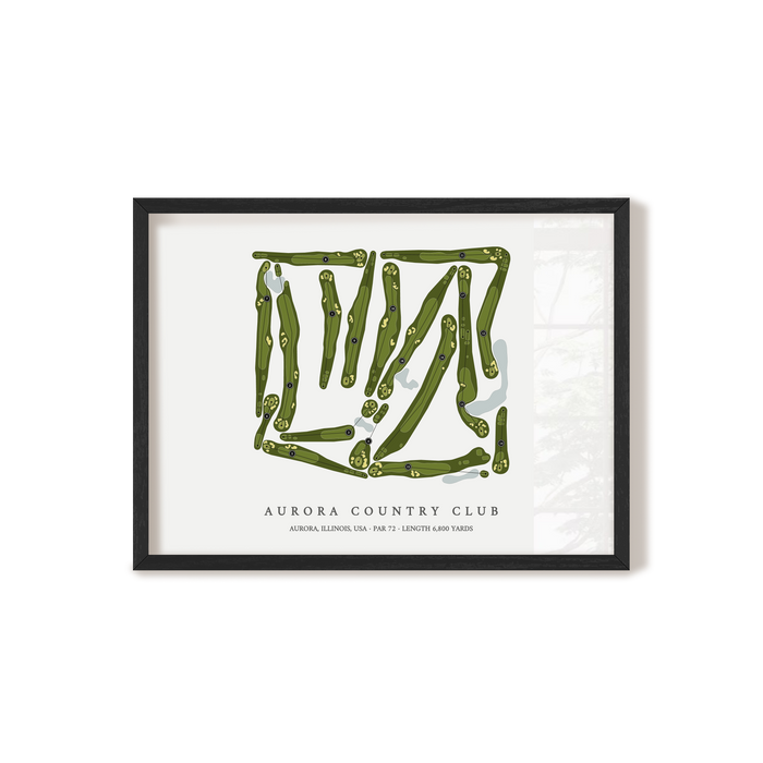 Aurora Country Club | Golf Course Print | Black Frame