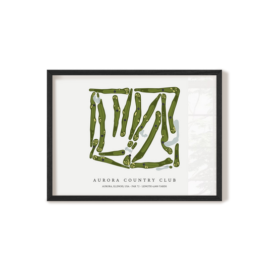Aurora Country Club | Golf Course Print | Black Frame
