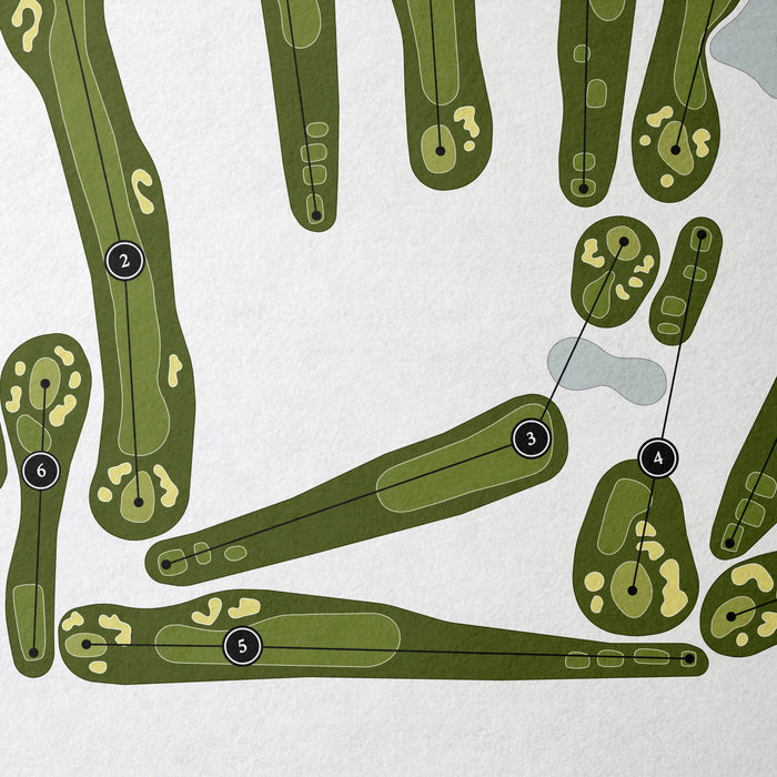 Aurora Country Club | Golf Course Print | Close Up