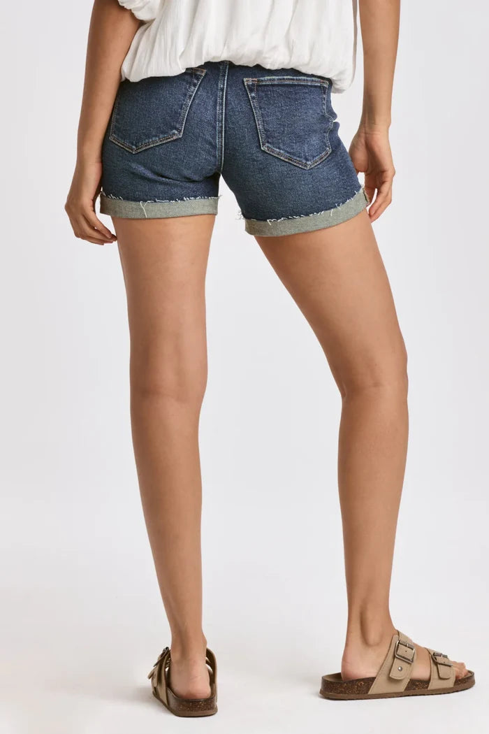 AVA MID RISE CUFFED SHORTS NAVAN